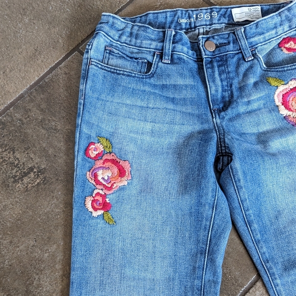 Gapkids 1969 Jeans Girls  Embroidered Straight Leg Size 12 Blue - Picture 5 of 16